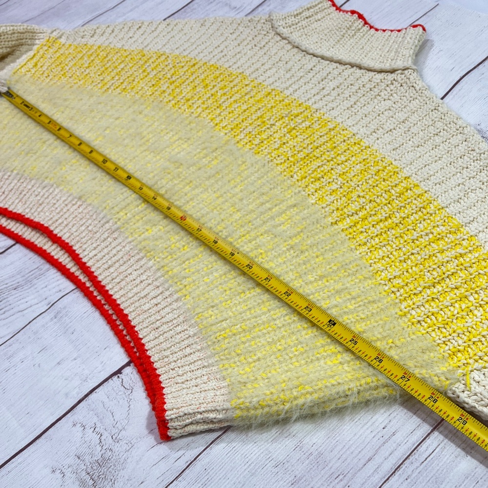 Free People Sunbrite Sweater - Small - women's fuzzy knit yellow cream pullover - Picture 8 of 15